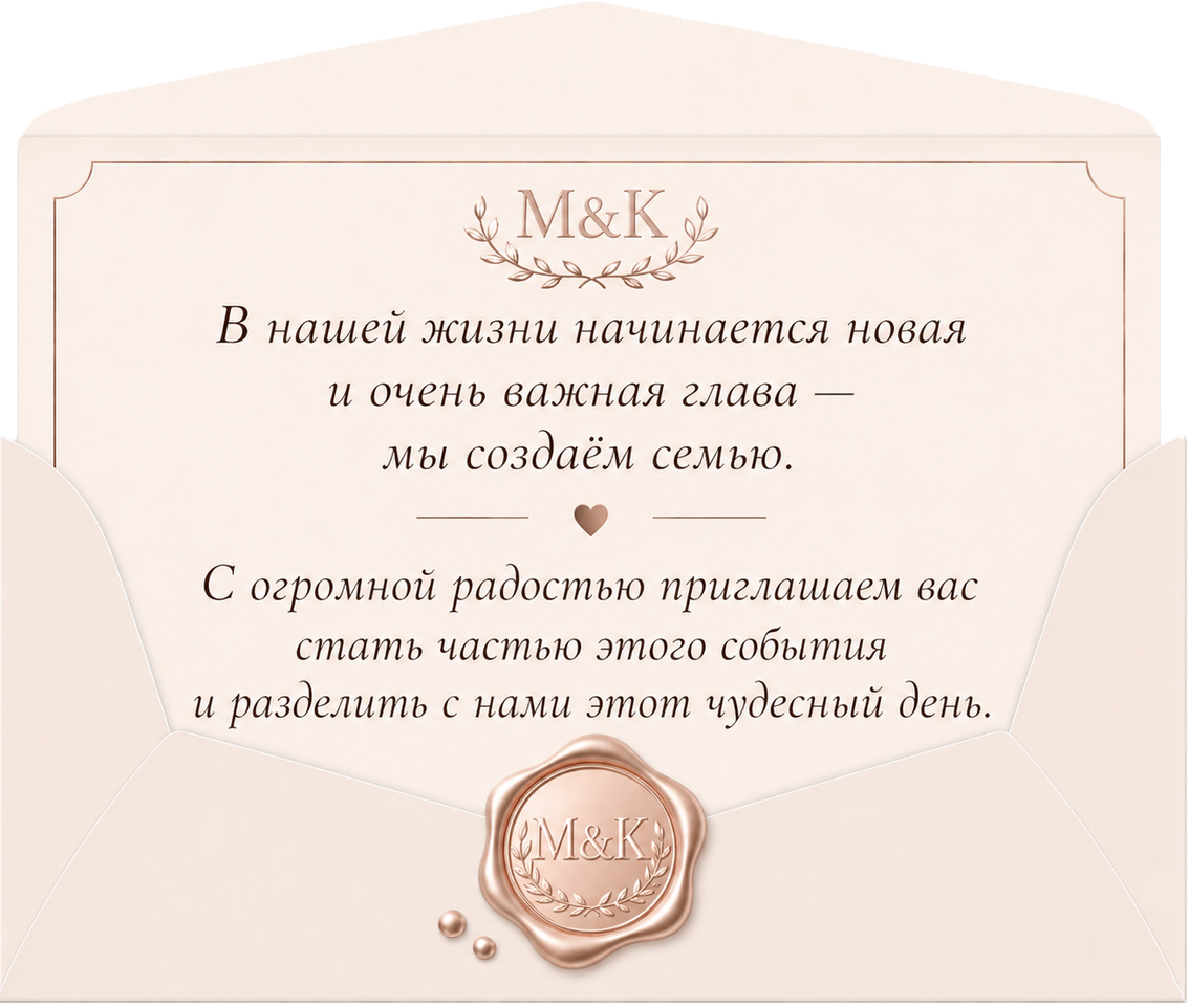 Открытое свадебное приглашение